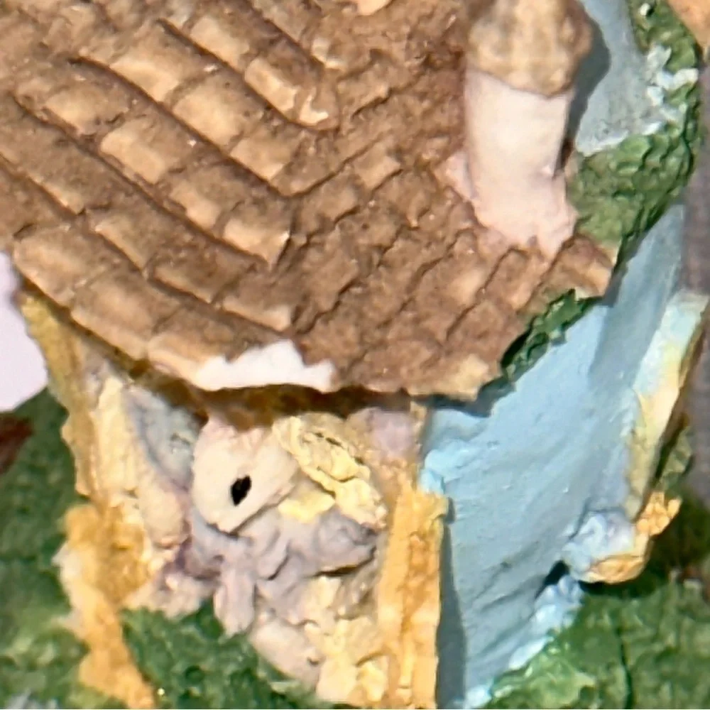 Bunny Rabbits Small Village Figurines Lot of 3 Mushroom Teapot Rabbit Houses